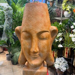Fiber Buddha Face Planter height 32inches